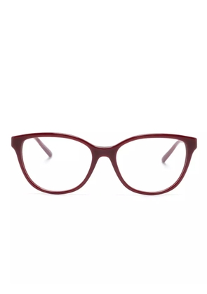 Emporio Armani polished-effect cat-eye glasses - Red