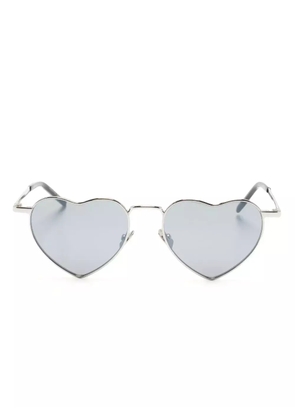 Saint Laurent Eyewear Loulou heart-frame sunglasses - Silver