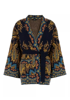 ETRO paisley-patterned belted cape - Black