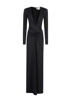 Victoria Beckham plunge-neck gathered maxi dress - Black