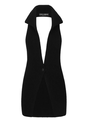 Dolce & Gabbana fisherman's rib-knit wool vest - Black