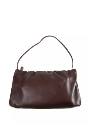 The Row gathered leather tote bag - Brown