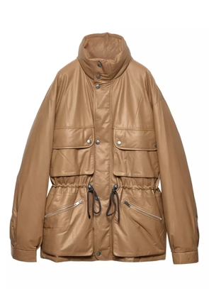 Prada Nappa leather coat - Neutrals