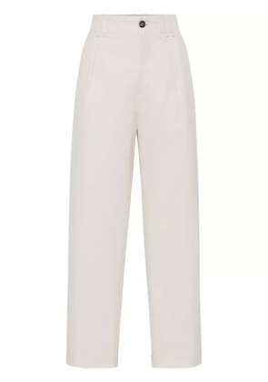 Brunello Cucinelli pleated chino trousers - White