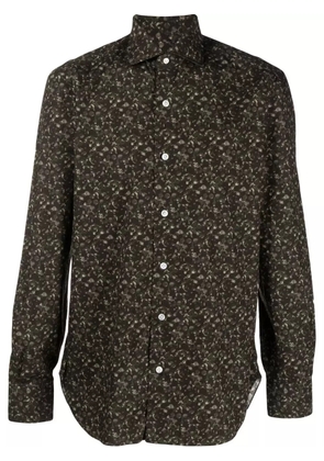 Barba camouflage-print button-down shirt - Brown