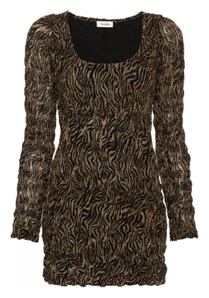 Nanushka Frensi zebra-print minidress - Brown
