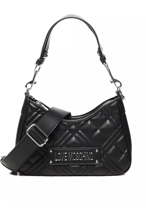 Love Moschino quilted logo shoulder bag - Black