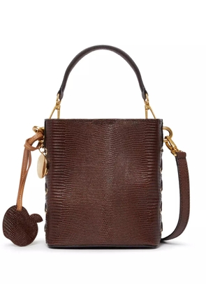 Stella McCartney logo-charm faux-leather bucket bag - Brown