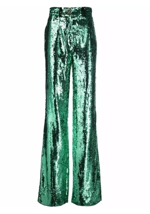 Philipp Plein sequin-embellished wide-leg trousers - Green
