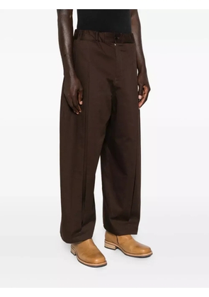 SAGE NATION box-pleat elasticated-waist pants - Brown