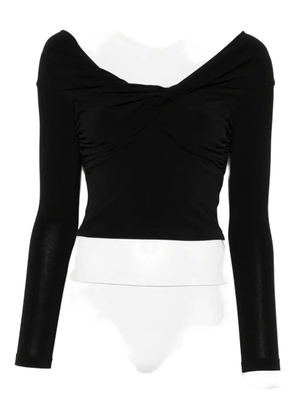 Patrizia Pepe cropped long-sleeved t-shirt - Black