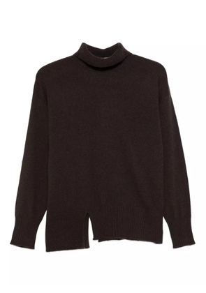 Antonelli roll-neck side-slit sweater - Brown