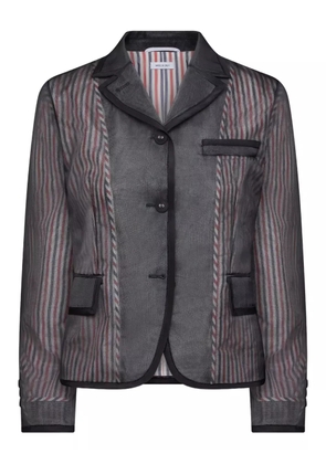 Thom Browne striped organza blazer - Black