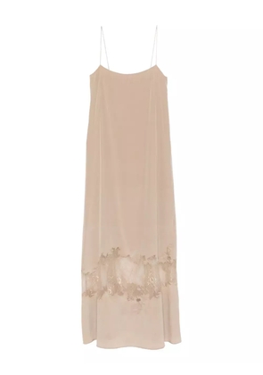 STAUD lace-trimmed slip dress - Neutrals