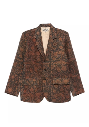 Kartik Research floral-pattern blazer - Brown