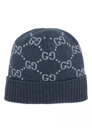 Gucci GG-jacquard cashmere beanie - Blue