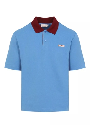 Marni contrast-collar polo shirt - Blue