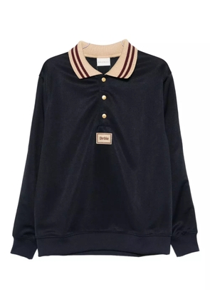 Drôle De Monsieur logo-patch polo shirt - Blue