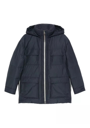 Brunello Cucinelli hooded flap-pocket jacket - Blue