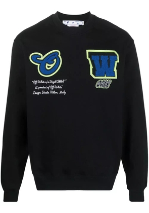 Off-White logo-patches cotton sweatshirt - Black