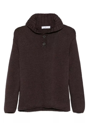 Why Ci polo-collar sweater - Brown