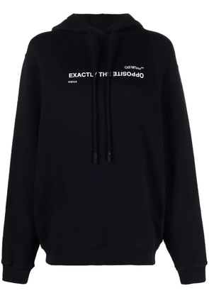 Off-White slogan-print drawstring hoodie - Black