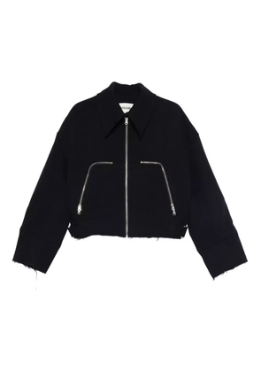 FAÇON JACMIN Marty zip-front frayed-edge jacket - Blue