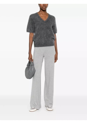 Lisa Yang V-neck short-sleeve sweater - Grey