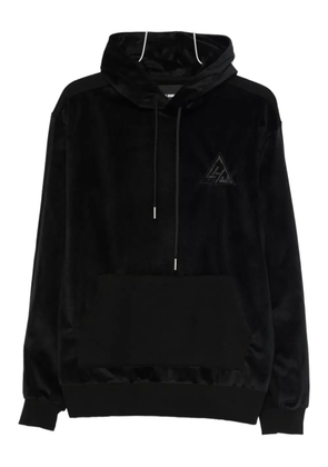 LES HOMMES logo-embroidered hoodie - Black