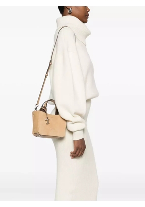 Tod's logo-charm suede tote bag - Neutrals