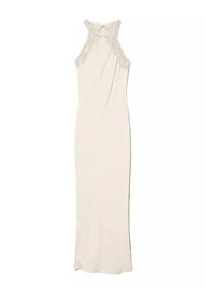 TWINSET lace-embellished satin dress - White