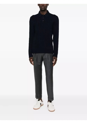 Gran Sasso cable-knit polo sweater - Blue