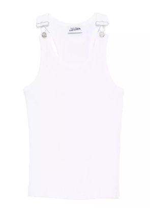 Jean Paul Gaultier ribbed tank top - White