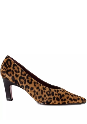Roberto Festa 50mm leopard-print pointed-toe pumps - Brown