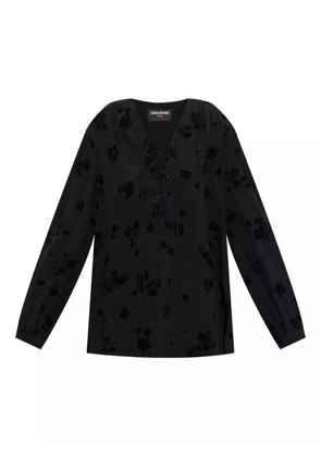 Zadig&Voltaire lace-up blouse - Black