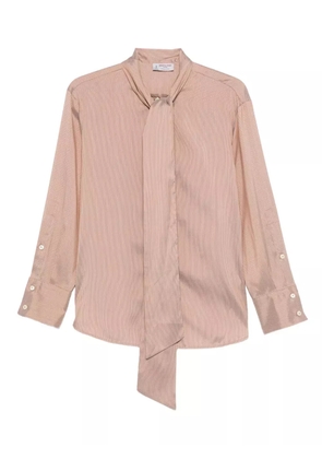 Alberto Biani tie-neck striped shirt - Neutrals