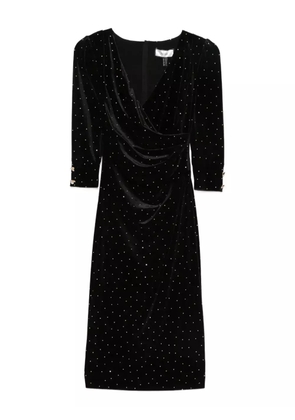 NISSA embellished draped dress - Black