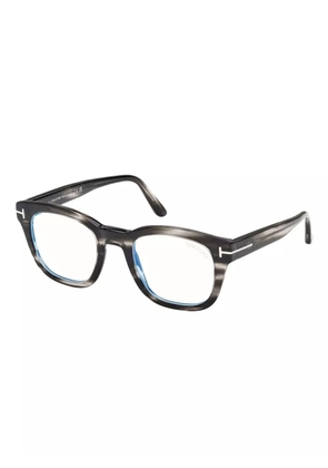 TOM FORD Eyewear striped rectangle glasses - Grey