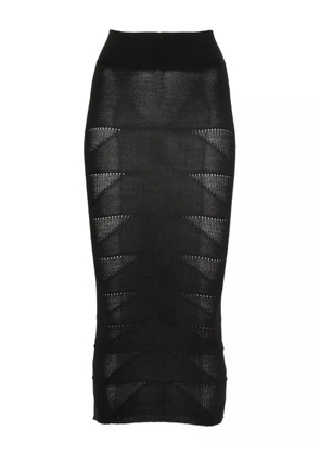 Rick Owens geometric-pattern wool skirt - 9