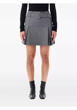 A.P.C. belted pleated mini skirt - Grey