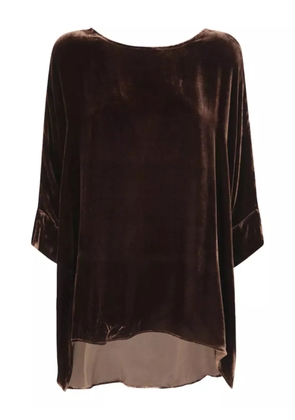 Bianco Levrin velvet boxy shirt - Brown