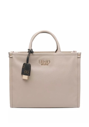 LIU JO top-zip double-handle tote bag - Neutrals