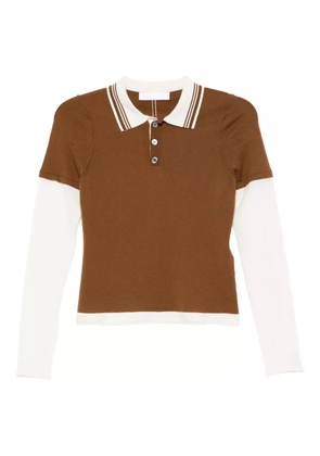 CUDDLEUP long-sleeve polo top - Brown