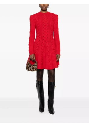 Alexander McQueen cable-knit mini dress - Red