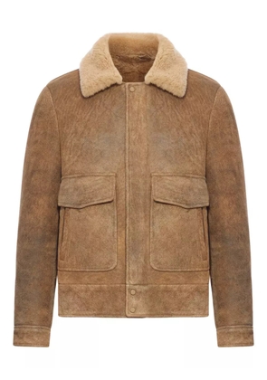 Salvatore Santoro shearling-collar leather jacket - Brown