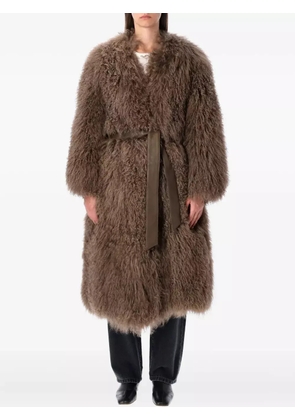 Sword fur belt coat - Brown