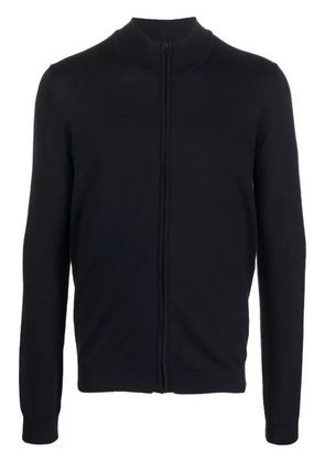 BOSS ribbed-knit zip-up sweater - Blue