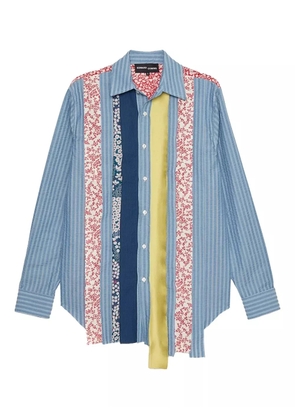 Edward Cuming patchwork shirt - Blue
