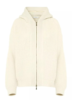 Malo hooded zip-up cardigan - Neutrals