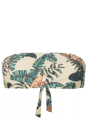 Lygia & Nanny Bajja graphic-print bikini top - Neutrals